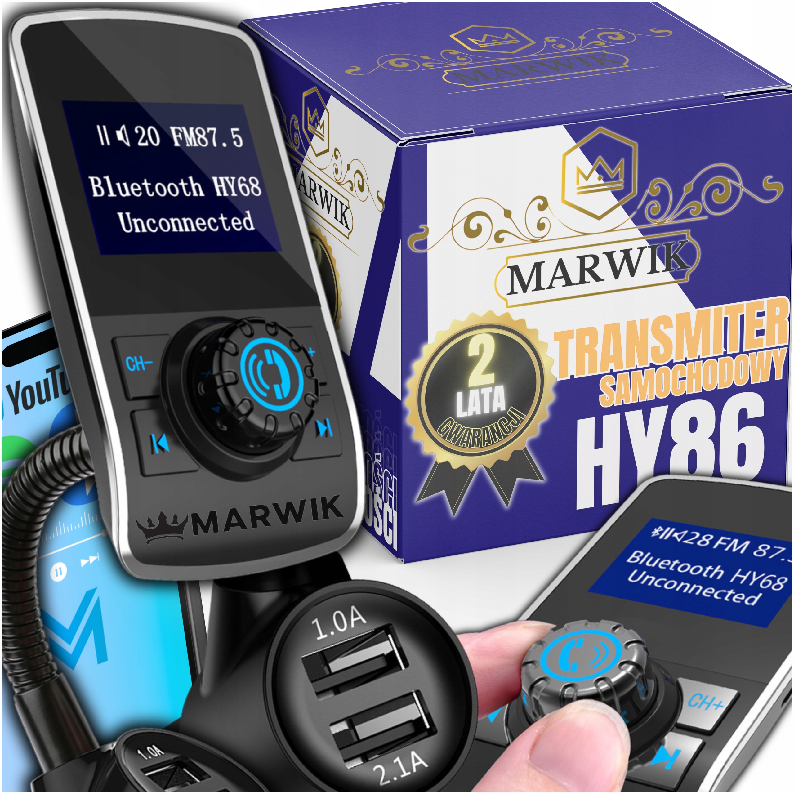 MARWIK CAR sieťový autovysielač TALK TRANSMITTER AUDIO CABLE